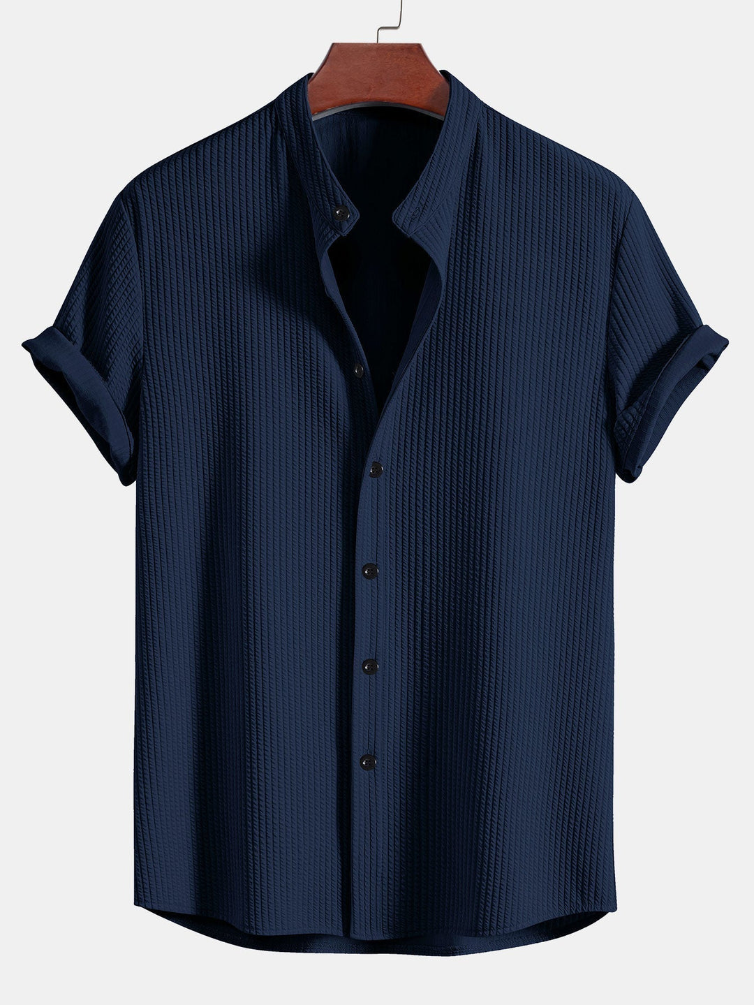 Muscle Ribbed Collar Shirt and Shorts