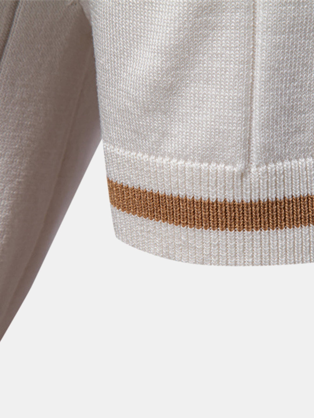 Knitted Polo with Zipper and Contrast Trim