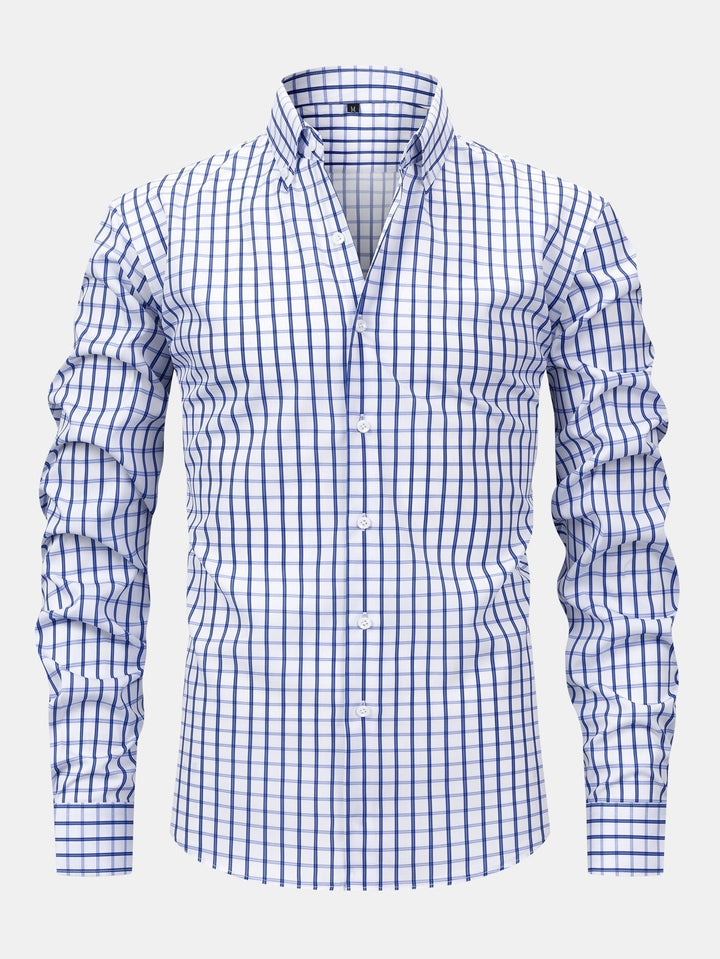 Long Sleeve Checkered Shirt with Buttons