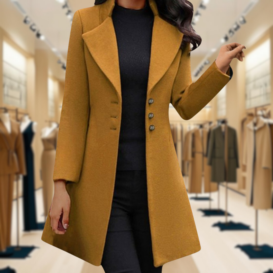 Venzi – Long Sleeve Elegant Coat