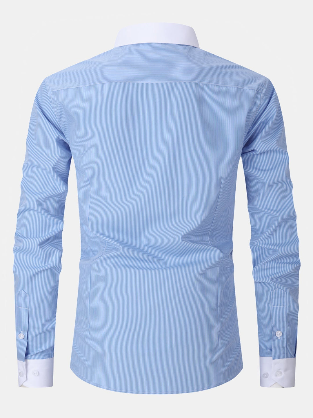 Striped Contrast Collar Dress Shirt