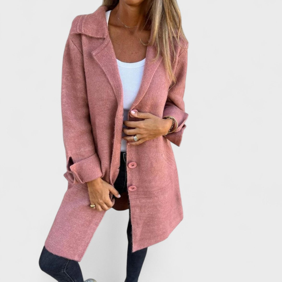 Lapelled Casual Long Coat by Maila