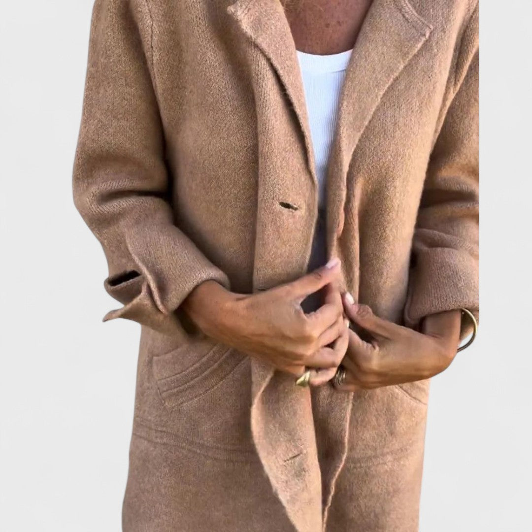Lapelled Casual Long Coat by Maila