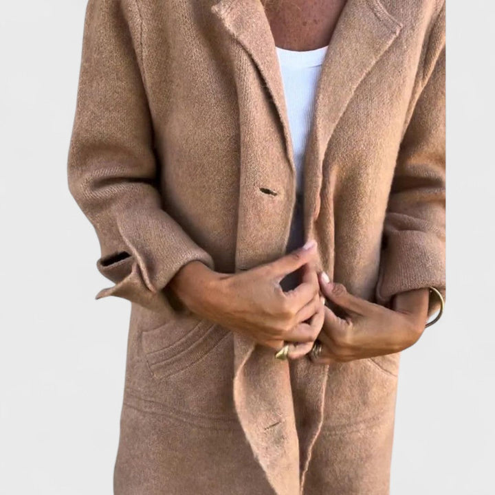 Lapelled Casual Long Coat by Maila