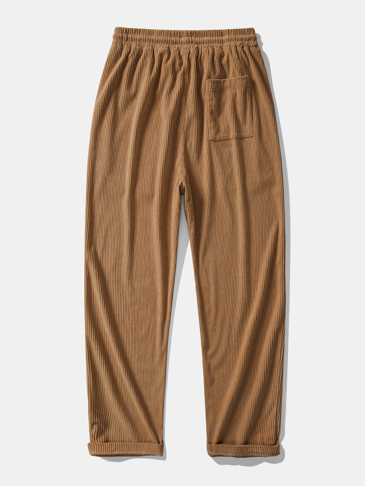 Flannel Patchwork Hoodie in Relaxed Fit & Straight Corduroy Pants