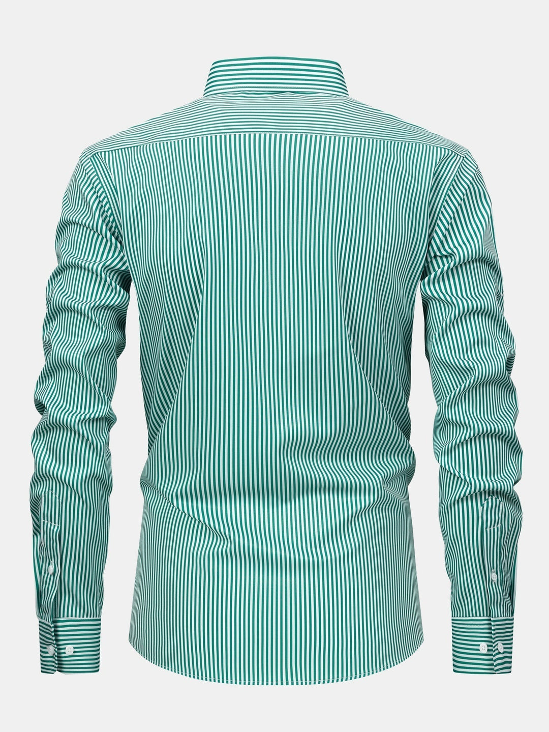 Long Sleeve Striped Shirt with Buttons & Elastic Waist Straight Pants