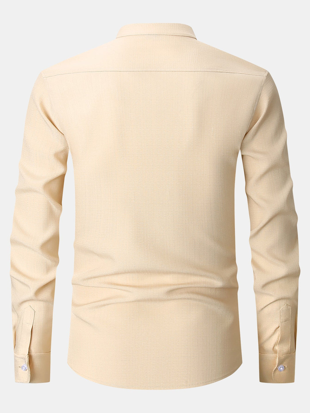 Textured Shirt with High Collar and Long Sleeves