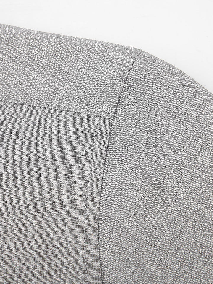 Textured Shirt with High Collar and Long Sleeves