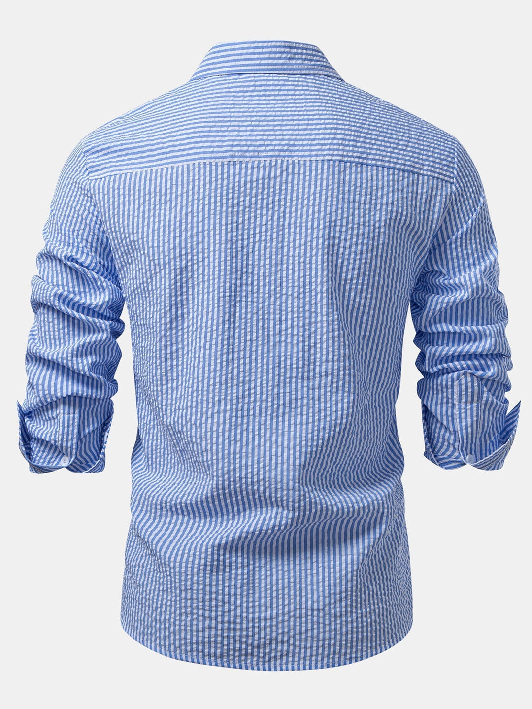 Button-Up Striped Seersucker Shirt