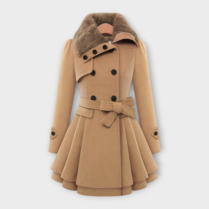 Elivara – Chic fur-collared coat