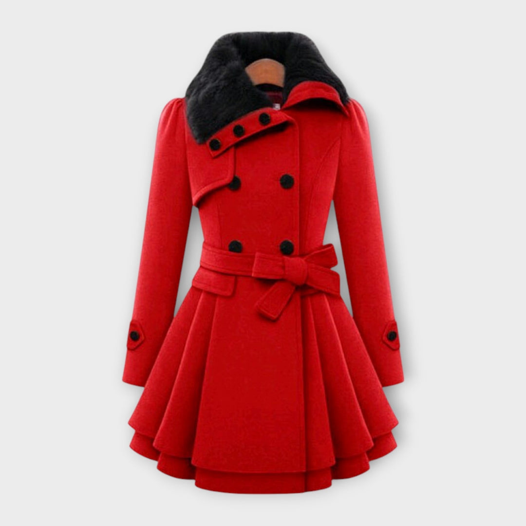 Elivara – Chic fur-collared coat