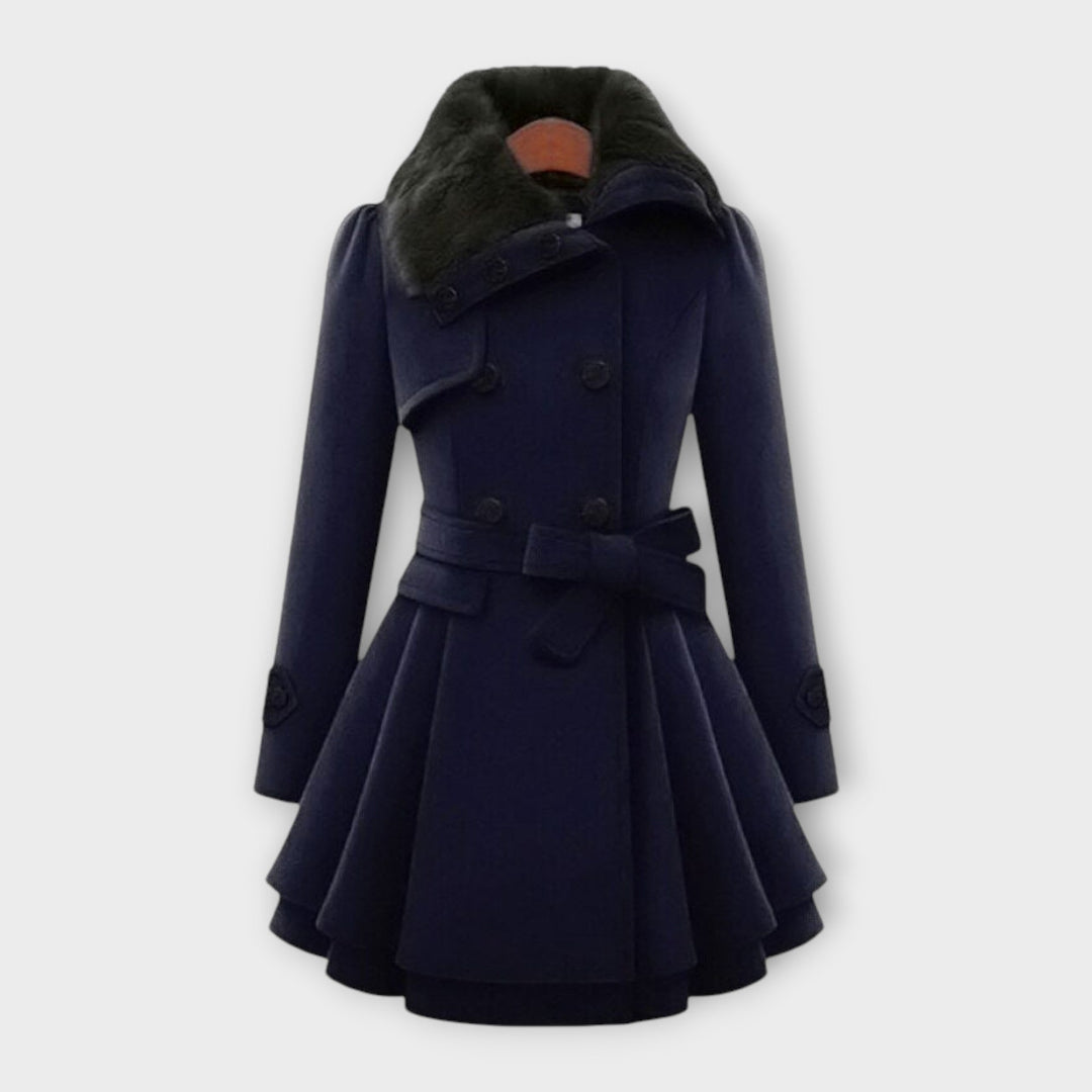 Elivara – Chic fur-collared coat