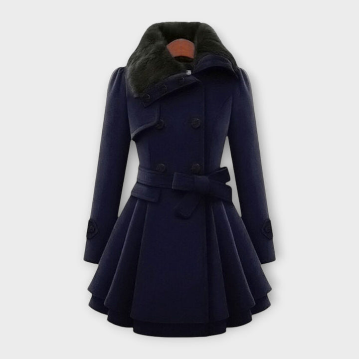 Elivara – Chic fur-collared coat