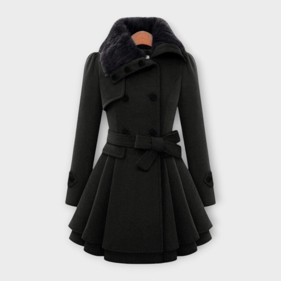 Elivara – Chic fur-collared coat