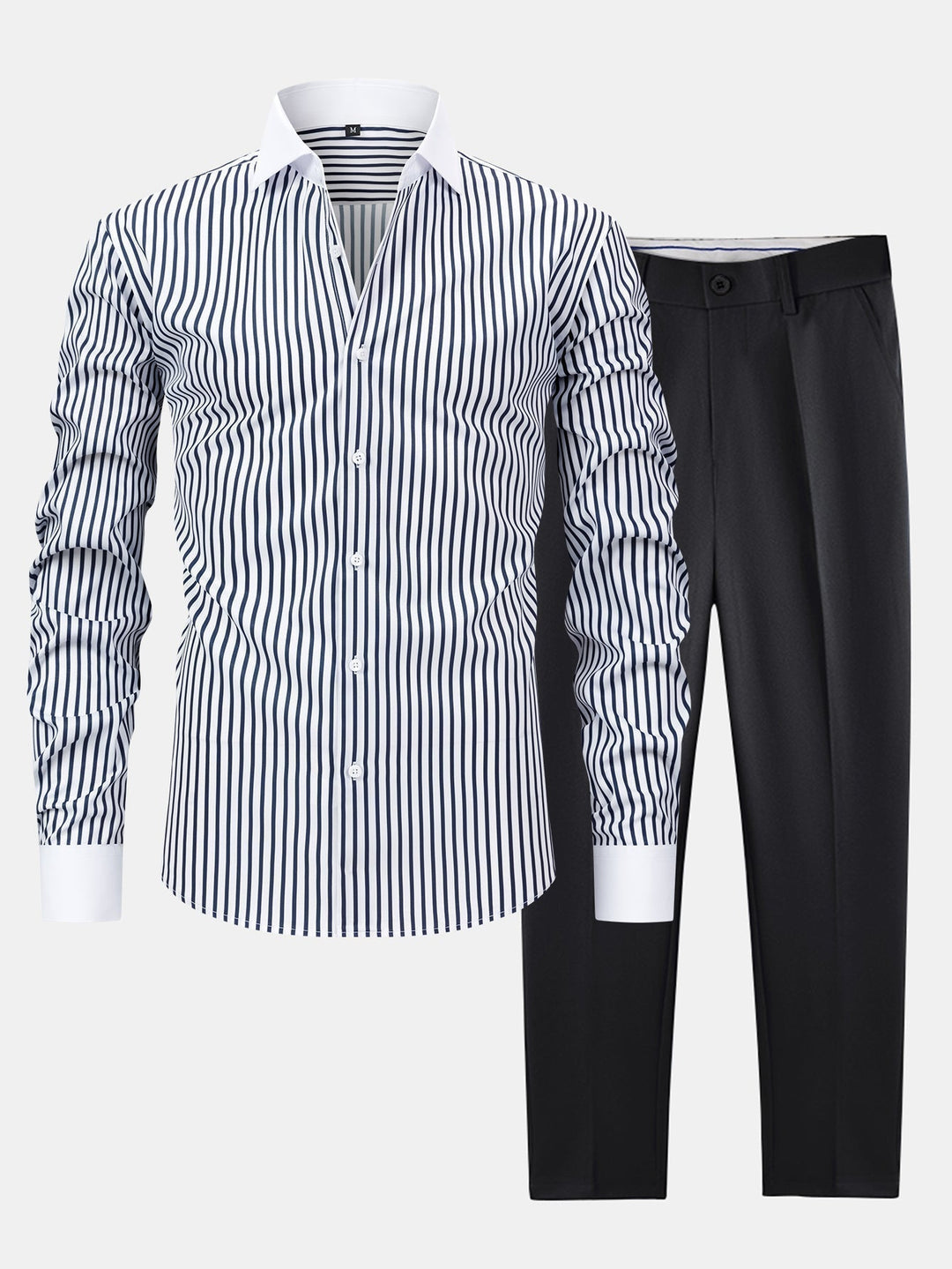 Wrinkle-Free Striped Winchester Shirt & Slim Fit Tapered Pants