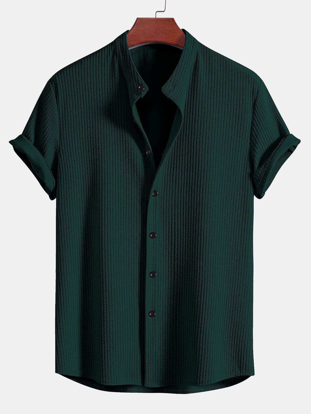 Muscle Ribbed Collar Shirt and Shorts