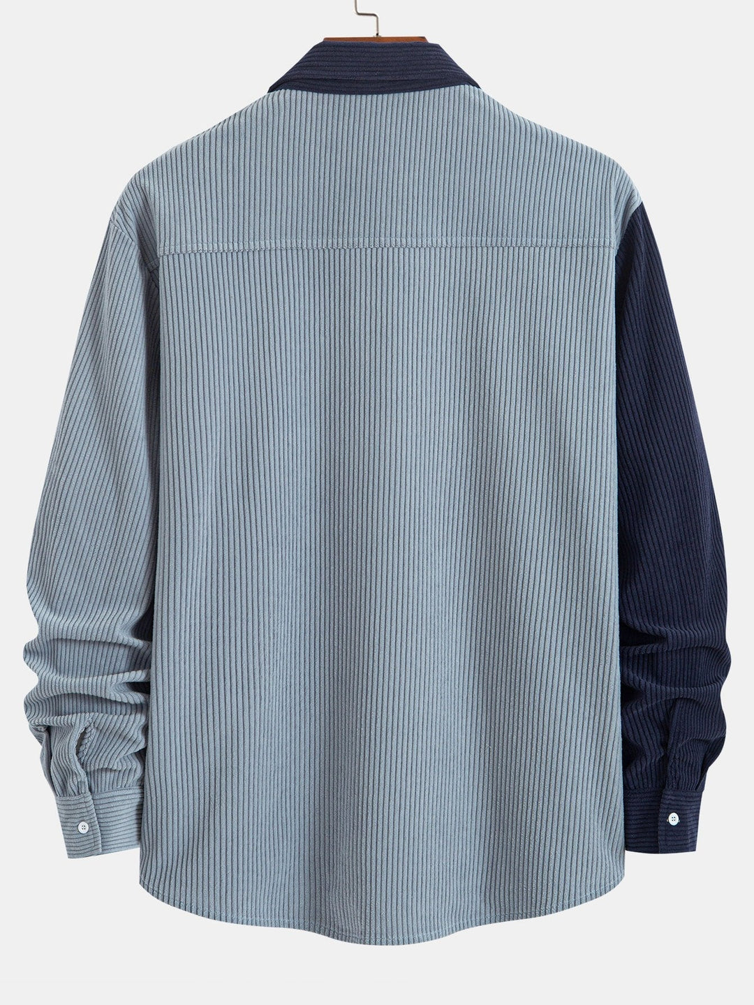 Corduroy patchwork shirt and straight corduroy pants